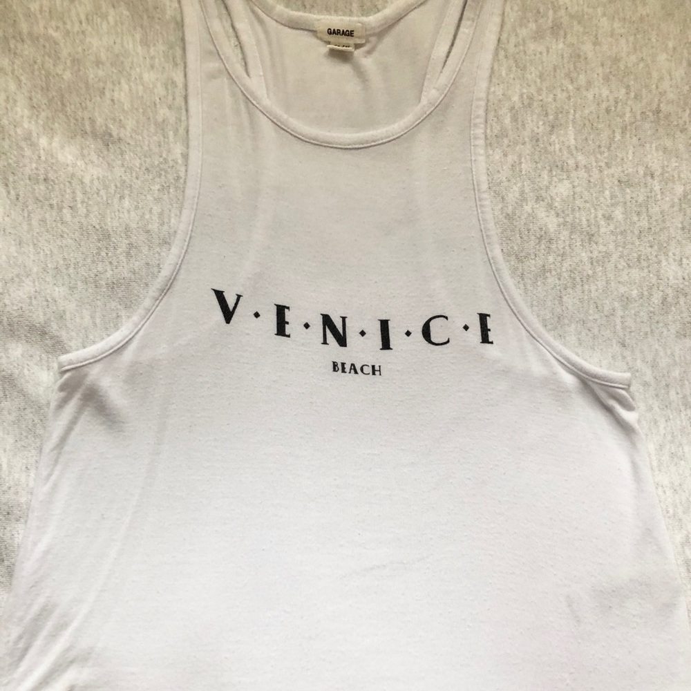 Garage white Venice Beach razorback tank